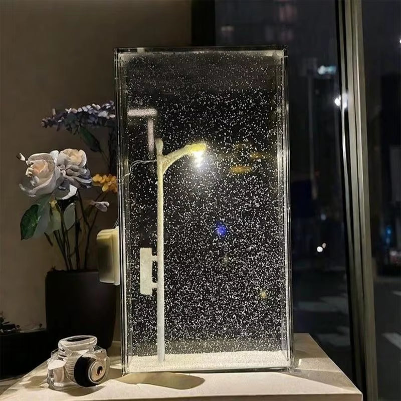 Snowy Night Street Lamps Handmade Snow Night Light Material Kit Street Lamps Light-Up Kit Christmas Night Lights Decorations