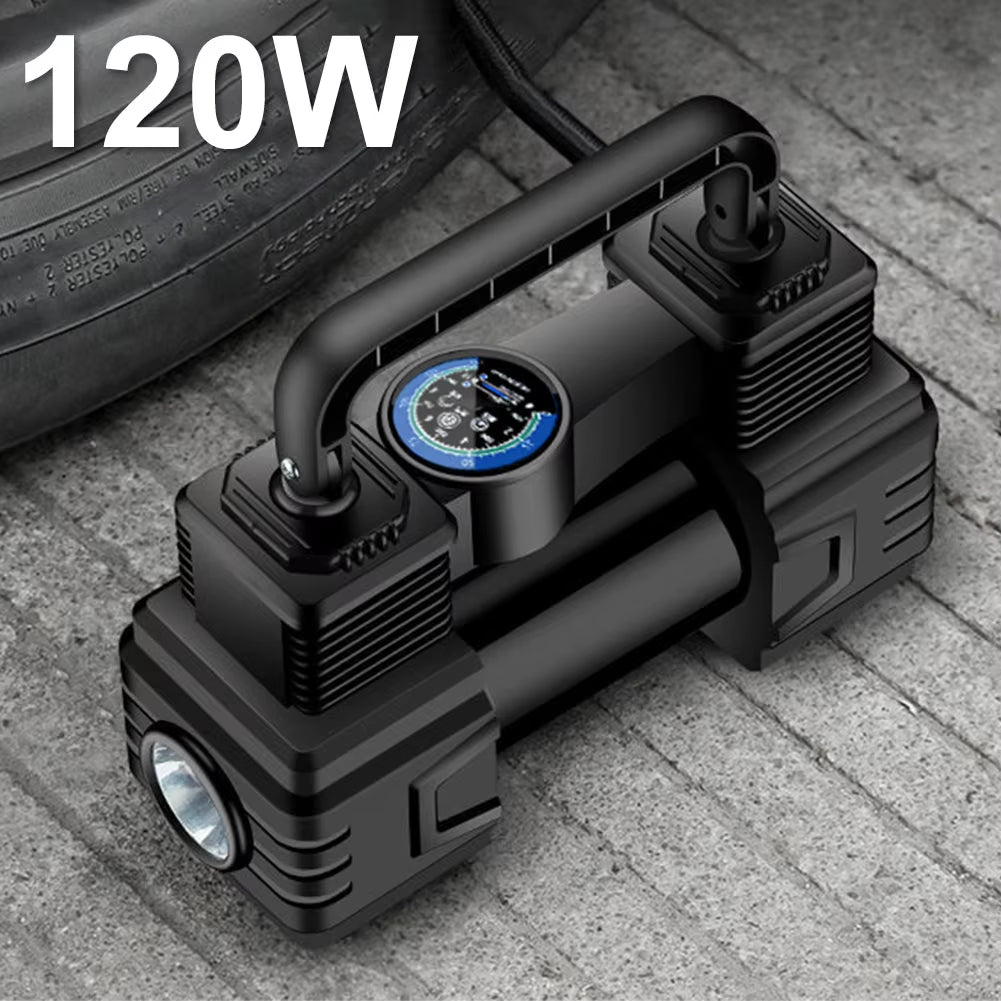 Car Tire Pump Auto Air Compressor with LED Light 12V Portable Auto Air Pump up to 150 PSI Vacuum Tire Pump Car Accessories
