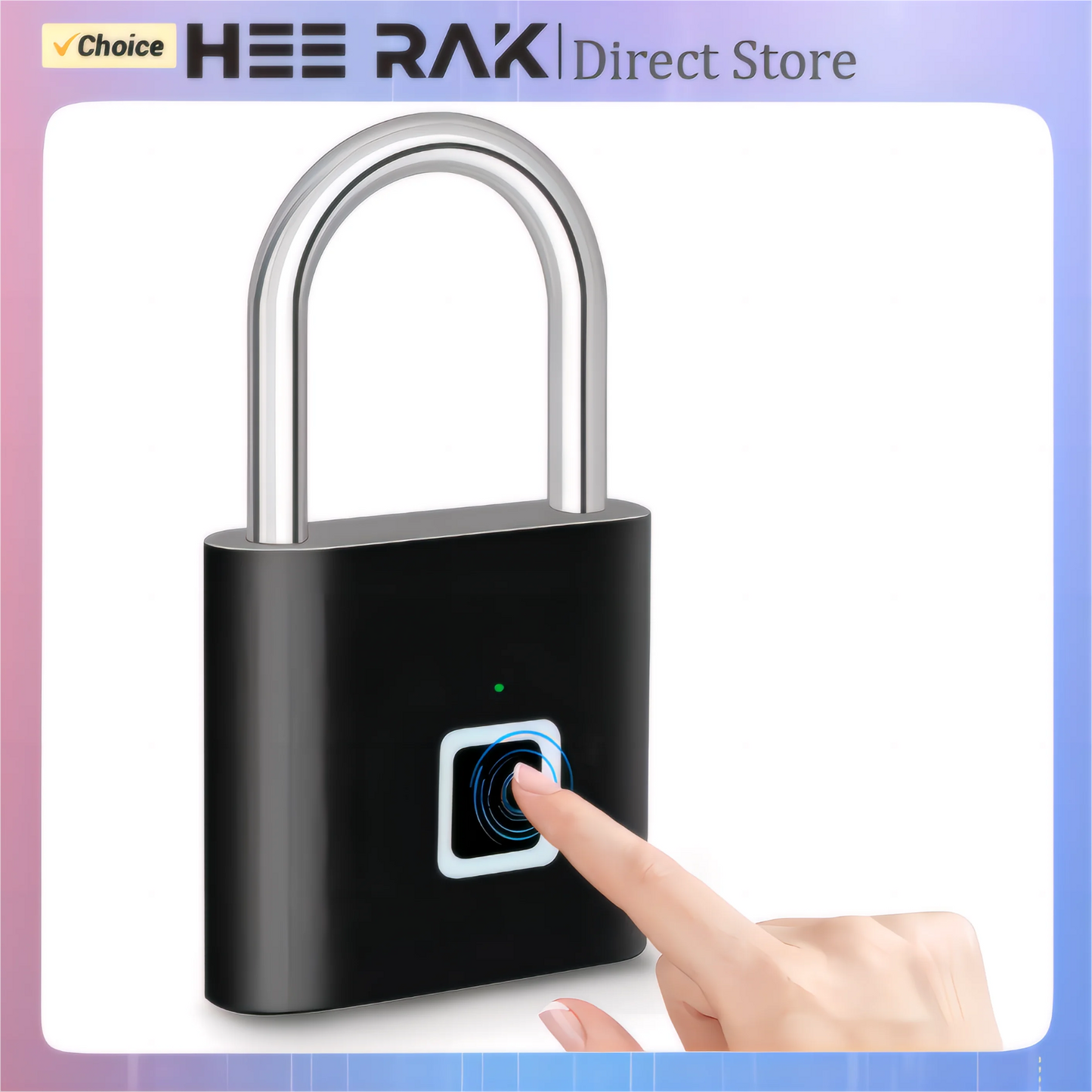 Keyless USB Charging Fingerprint Lock Smart Padlock Waterproof Door Lock 0.2Sec Unlock Portable Anti-Theft Padlock Zinc
