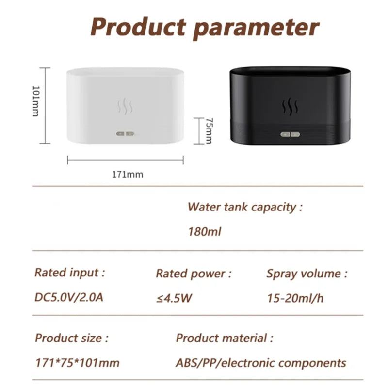 USB Aroma Diffuser Air Humidifier Ultrasonic Cool Mist Maker Air Freshener Fogger Led Essential Oil Flame Lamp Difuser Atomizer