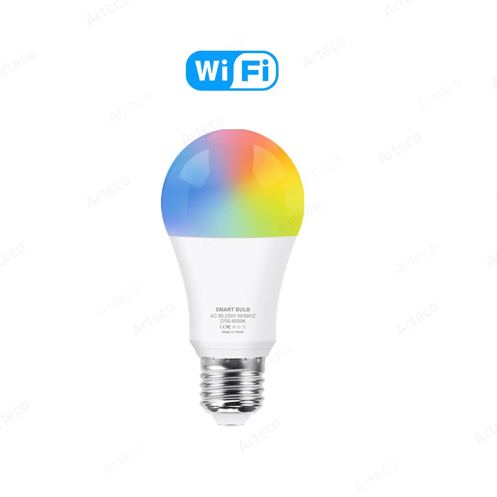 Tuya Wifi Smart Bulb Alexa Lamp 15W 18W Zigbee E27 RGB WW CW Smart Led Light Bulbs for Google Assistant Smart Life App Home Deco