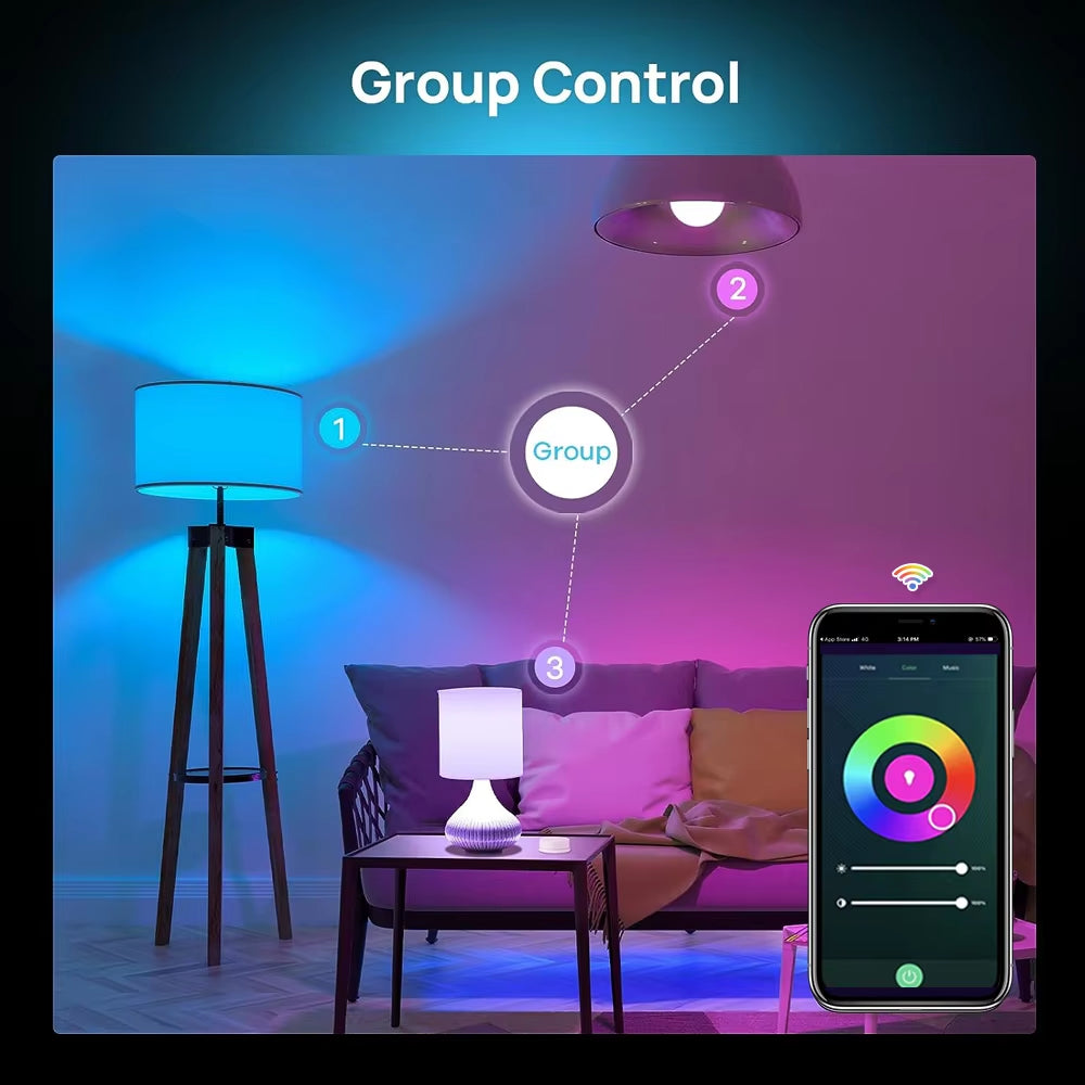 Tuya Wifi Smart Bulb Alexa Lamp 15W 18W Zigbee E27 RGB WW CW Smart Led Light Bulbs for Google Assistant Smart Life App Home Deco