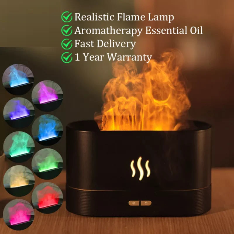 USB Aroma Diffuser Air Humidifier Ultrasonic Cool Mist Maker Air Freshener Fogger Led Essential Oil Flame Lamp Difuser Atomizer