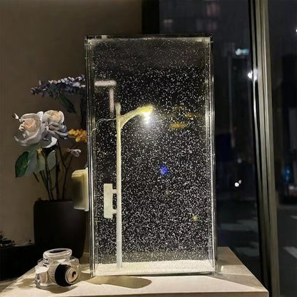 Snowy Night Street Lamps Handmade Snow Night Light Material Kit Street Lamps Light-Up Kit Christmas Night Lights Decorations