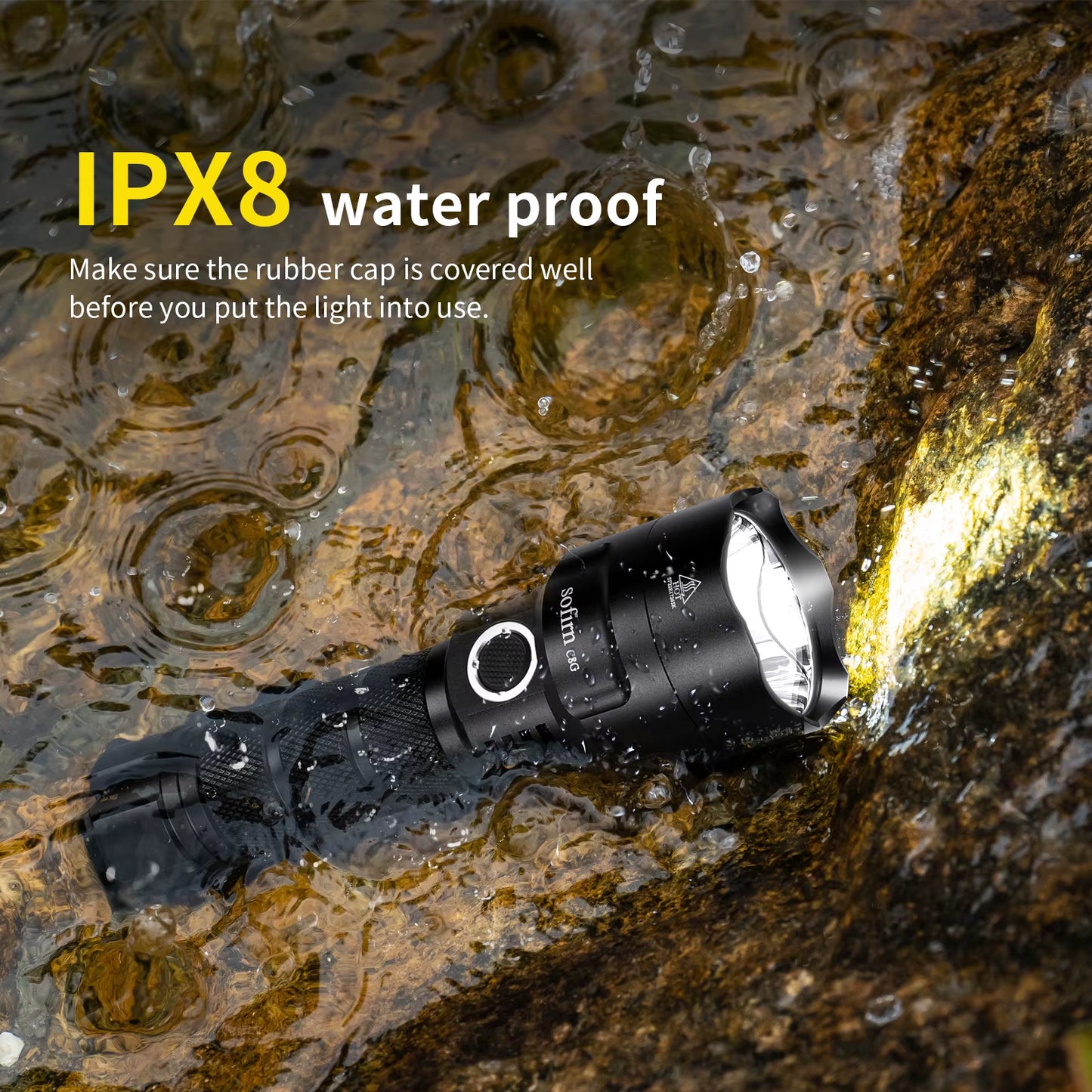 C8G Powerful 21700 LED Tactical Flashlight SST40 2000Lm 18650 Recharge Battery Torch with ATR 2 Groups Ramping Indicator